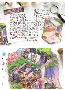 Détail du lot de 4 planches d'autocollants Little Corner Vol.9 Fun Studio