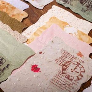 Juego de Pegatinas de Papel Vintage para Scrapbooking Paquete de Material Decorativo Retro PET en Relieve Serie Borrador para Manualidades