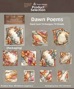 Detail of vintage scrapbooking card set featuring ten unique retro patterns for DIY crafts