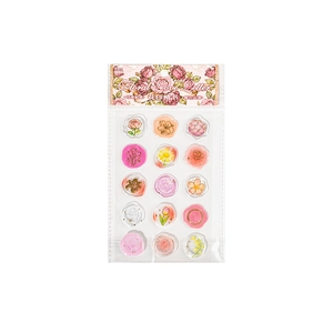 Vintage floral wax seal stickers set featuring roses and tulips for DIY journaling