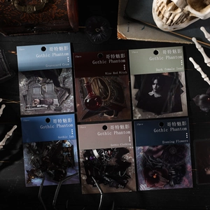 Set de stickers gothiques avec thèmes de sorcière sombre et vintage, 15 pièces par paquet