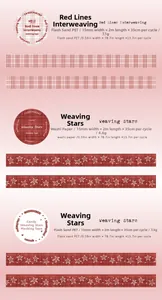 Detail van glitter PET decoratieve tapes met rode ruit en sterren voor scrapbooking