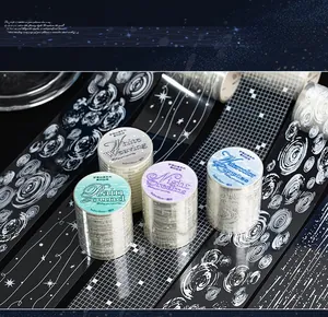 Detail showing decorative PET tape Dreamland series with star and ripple patterns
