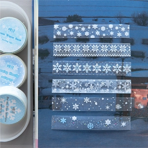 Candy Poetry Winter Love Song Series PET Tape Snowflake Theme Flash Film PET Masking Tape For DIY Scrapbooking Decoration