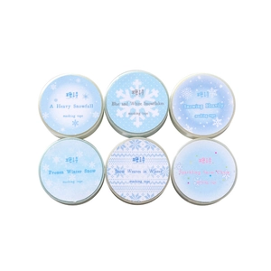 Winter snowflake theme PET masking tape set with six blue and white decorative rolls