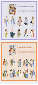 Vue détaillée d'autocollants esthétiques en PET avec motifs illustrés pour scrapbooking