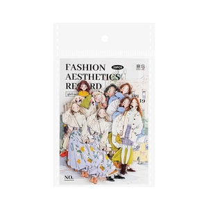 Fashion Aesthetics girl illustration PET stickers set of 20pcs for journal decoration