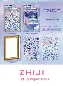 Detail view of Dreamy Wonderland PET stickers with shell light and hollow design