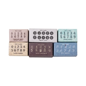 Set mit 10 Buchenholzstempeln von MO-CARD für Vintage-Journaling und Basteldekoration