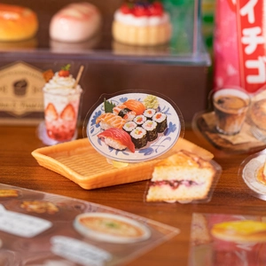 Autocollants créatifs 3D en acrylique sur le thème de la cuisine avec sushi et gâteaux