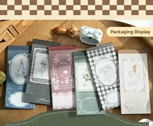 Detail of vintage fairy tale themed scrapbooking papers in six assorted retro styles