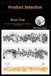 Ruban PET décoratif gothique avec effet lumière nacrée pour scrapbooking et décoration DIY