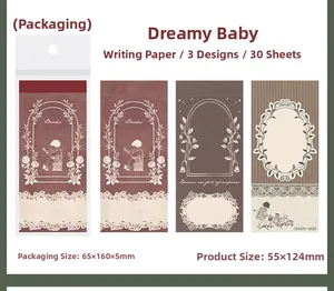 Detail view of 30pcs vintage fairy tale paper set with floral borders and European arches