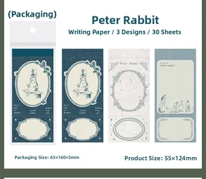 Detail of Peter Rabbit theme sticky notes with vintage illustration and decorative borders
