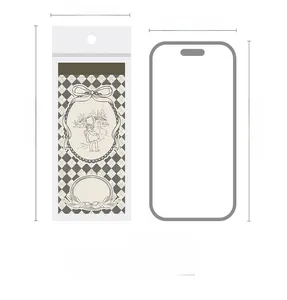 Detail view of 160mm x 65mm vintage notepad size compared to an iPhone 15 outline