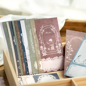 Vintage fairy tale stationery set with PET decorative stickers and art paper cards