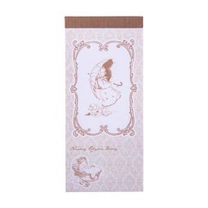 Vintage fairy tale notepad with Nursery Rhyme Diary illustration and floral border