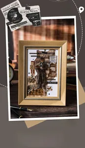 Detailansicht einer Vintage-Collage mit viktorianischen Silhouetten und Texturen
