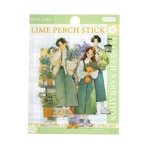 Miss Time Flower Narration sticker set with 20 pieces of anime style aesthetic stickers