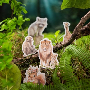Washi Paper Animal Stickers For Scrapbooking Vintage Hand Painted Forest Animal Decorative Adhesive Decals For Planner Journaling