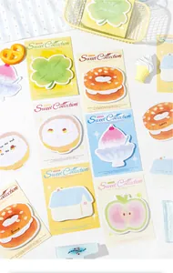 Detailansicht der Sweet Collection Haftnotizen mit Kleeblatt- und Dessertmotiven