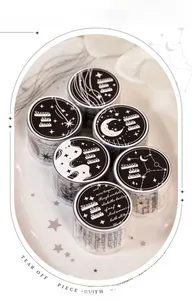 Lot de 6 rouleaux de ruban adhésif PET Starry Sky Poet avec lunes et constellations