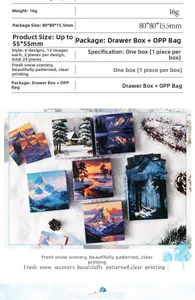 Detailed specs and winter snow scene stickers in pull-out box 24 sheets set