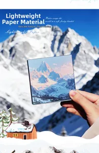 Detail of winter snow mountain scenery printed on fine texture lightweight craft paper