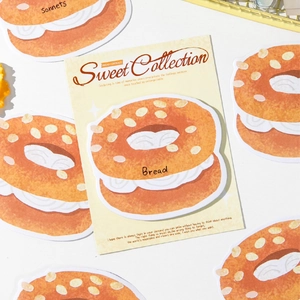 Set di foglietti adesivi Sweet Collection a forma di pane con motivi bagel