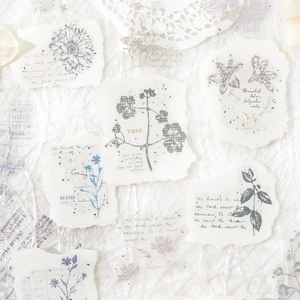 Vintage Floral PET Stickers For Scrapbooking DIY Decorative Plant Flower Designs Junk Journal Retro Art Supplies