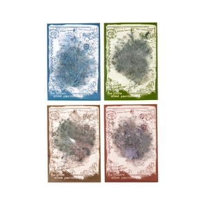 Vintage botanical stickers set with plants and artistic typography for DIY scrapbooking