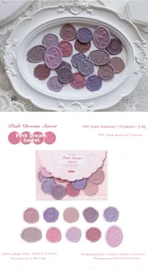 Detailed macro view of 3D embossed floral and rabbit foam stickers with wax seal aesthetic