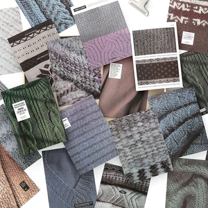 Deco paper set with knit texture patterns and soft colors for scrapbooking and collage