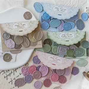 Vintage 3D foam stickers featuring realistic wax seal designs for scrapbooking and DIY