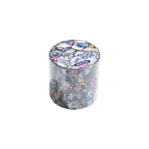 Stone path pattern washi tape roll for DIY scrapbooking decoration with pebbles and flowers