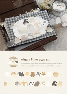 Detail von PET-Dekoband mit süßen Hunde-Illustrationen für Scrapbooking-Handwerk