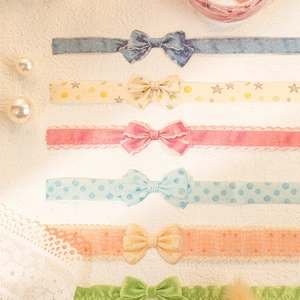 Creative bow-knot decorative tape set for journaling in six diverse colors and textures