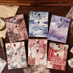 Enveloppes de papier vintage pour journal avec motifs papillon et carte et liens coton