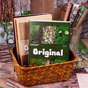 Vintage Natuurlijke Textuur Scrapbooking Materiaal Papier Retro Hout Steen Mos Patroon Handboek Decoratief Papier Voor DIY Collage Kunst