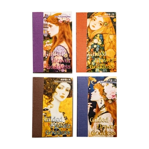 Libreta de pegatinas vintage Gilded Flower Goddess con portadas de óleos de Klimt