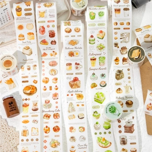 Weekend Coffee Club Washi Tape Vintage Food Dessert Patterns Die-cut Decorative Paper Tape For DIY Journaling Scrapbooking