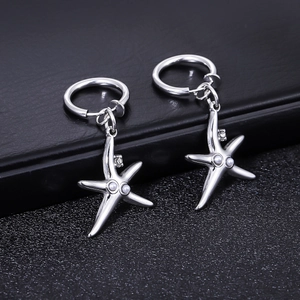 Boucles D'oreilles Créoles Huggie Étoile De Mer Künstliche Perle Acier Titane Style Océan Bijoux Pour Femmes Hommes Zircon