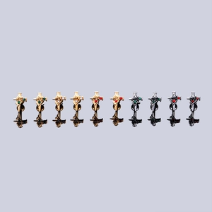 Titanium steel rose stud earrings with zircon stones in various vintage color sets
