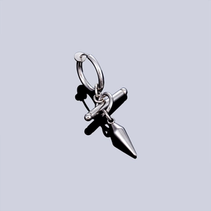 Boucle d'oreille à clip en acier inoxydable argenté avec pendentif cône pour hommes et femmes