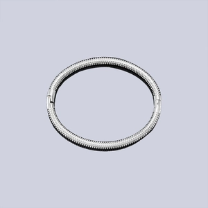 Silver stainless steel multi-layer bracelet with textured snake scale pattern and clasp