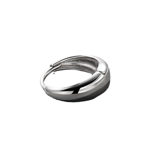 Boucles d'oreilles créoles bombées en argent poli avec intérieur mat pour hommes et femmes