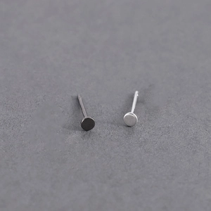 Minimalist Geometric Round Stud Earrings With 925 Sterling Silver Post Silver Plated Small Disk Jewelry For Men Women
