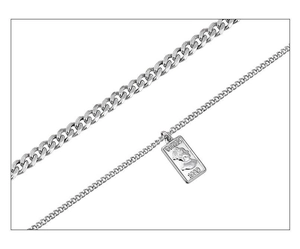 Silver Cuban chain set with Venus 1990 portrait coin pendant in vintage design
