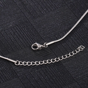 Silver checkerboard snake chain necklace with lobster clasp and adjustable extension link