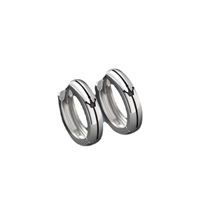 Minimalistische S925 Sterling Silber Creolen mit schwarzen gravierten Kronenmustern